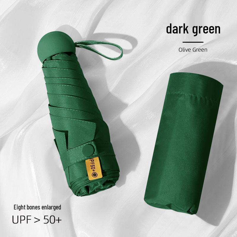 UV Protection Folding Umbrella with Black Glue Sunshade for Students - Dual-Use for Rain and Shine