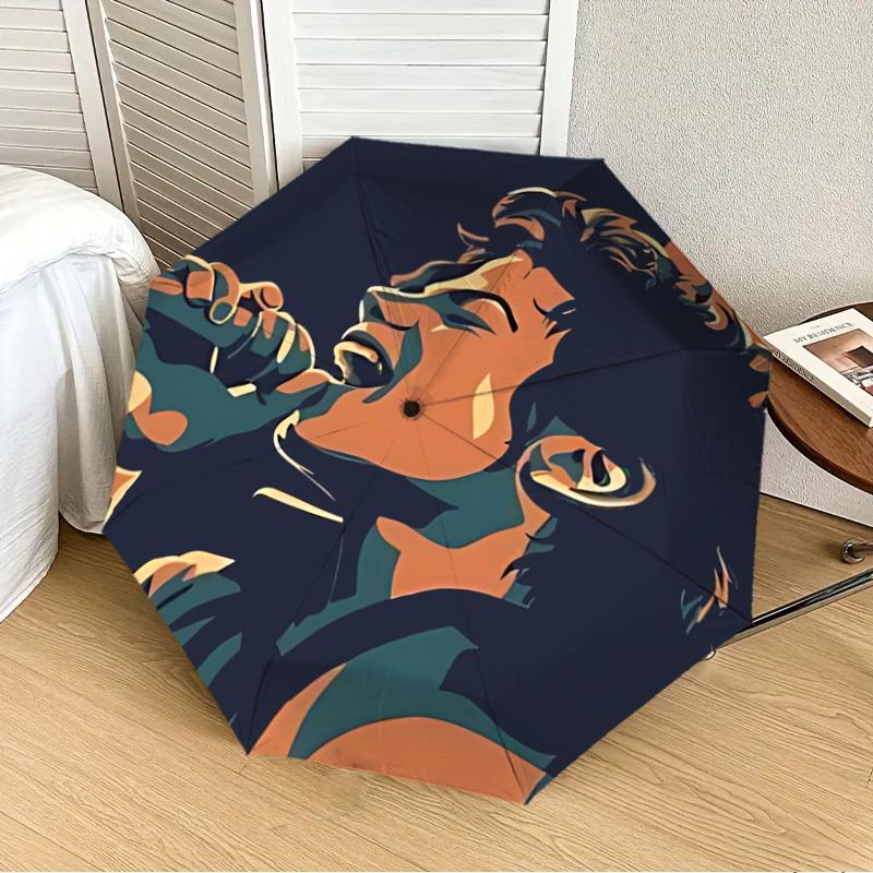 1pc Michael Joseph Jackson Automatic Folding Umbrella, Portable Collapsible Design, Casual Outdoor Accessory L1127023