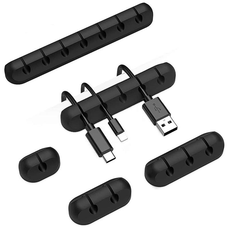 Self-Adhesive Silicone Cable Organizer and Desktop Wire Management Holder