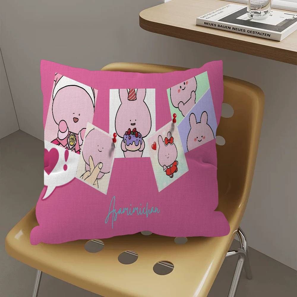 Cartoon Cute A-Asamimichan Pillow Cover for Bedroom Room and Living Room Sofa Decorative Cushion Cover
