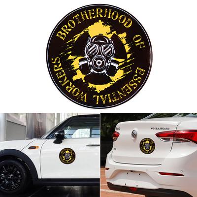 1Pc Worker Hardhat 3D Skull Vinyl Decal Car Reflective Window Sticker Waterproof UV Laminated Vehicle Home Decorative Sticker Auto Accessory