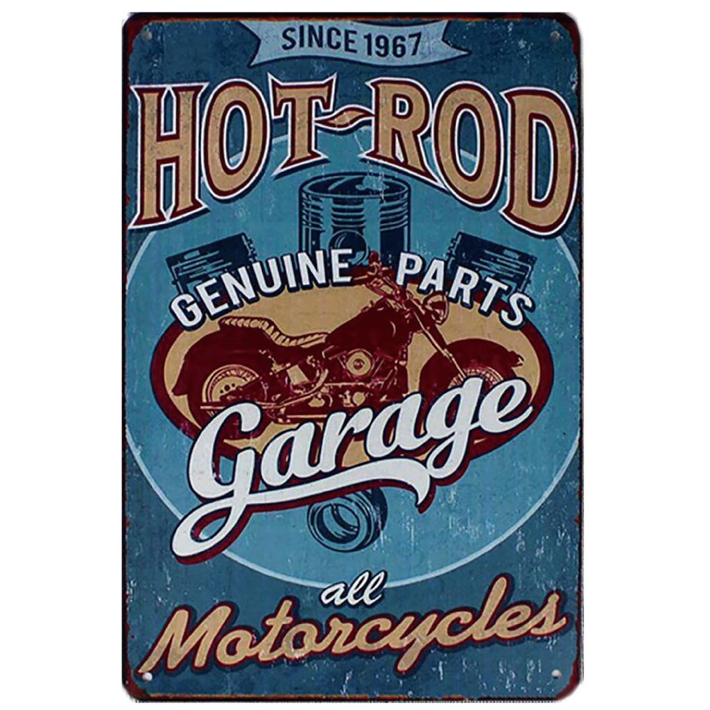 Lanx. Tin Sign Motorcycle 5-Piece Set Metal Plate American Vintage Style Wall Decoration Retro Goods Metal Goods Wall Decoration Antique (Motorcycle)