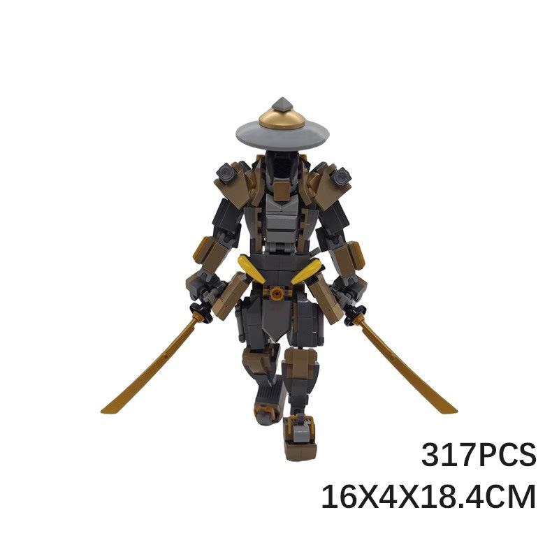

M Building Block Compatible Lego, Ronin Samurai Mecha, Toy Building Block Model Small Ornament Boy