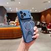 Luxury Heat Dissipation Cooling Mesh Hole Case for iPhone 17 16 15 14 Plus 13 12 Pro Max For Magsafe Stand Holder Armor Cover