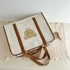 Adorable Large Capacity Canvas Bag Featuring Cute Bear Design Perfect For Kids Storage