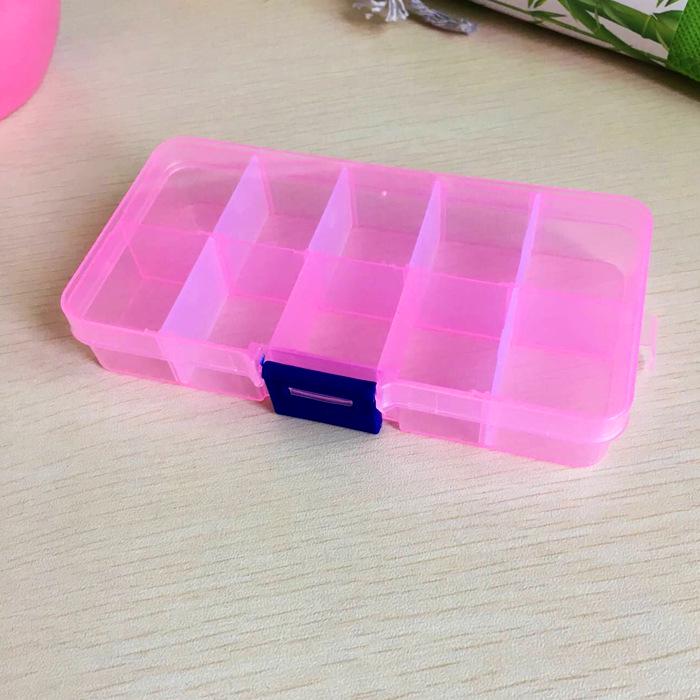 Detachable DIY Classification Transparent Mini Portable Medicine Box Travel Storage Box 10 Grid Jewelry Box Organizer Box