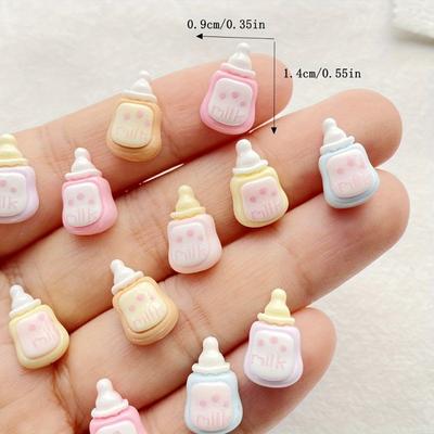 Mini flache Rückseite glitzernde Cartoon Babyflasche Weihnachtsgeschenk für DIY Basteln Nagelkunst Dekoration Schmuckherstellung