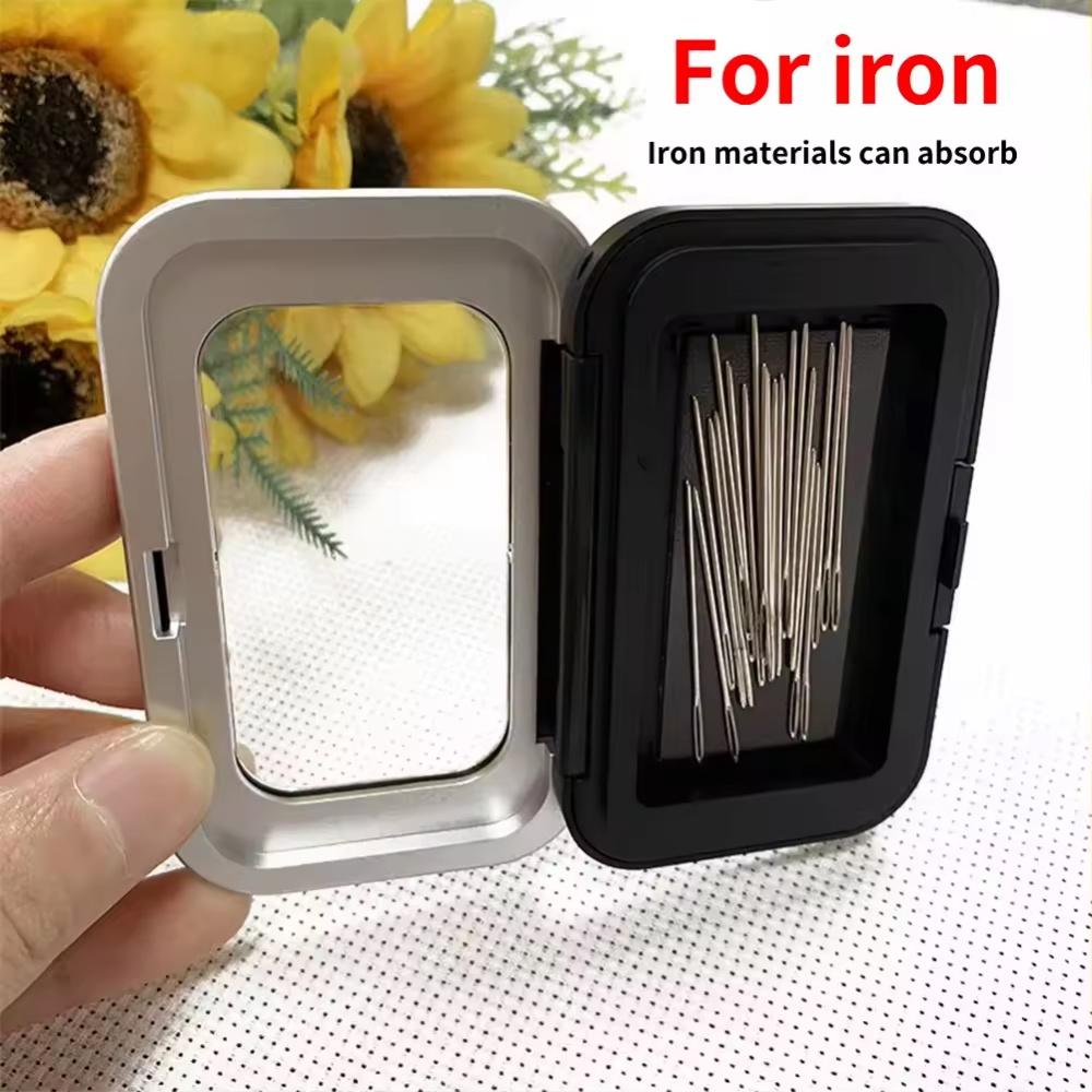 Magnetic Sewing Needles Holder Black Rectangle Sewings Needle Storage Case Buttons Pins Storage Box for Sewing Tool Accessories