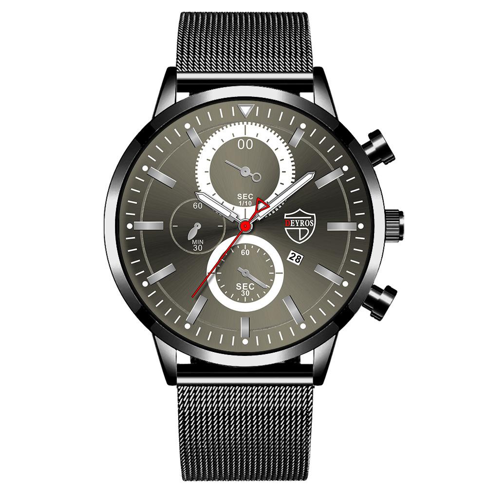 Steel Belt Watch Men'S Classic Automatic Luminous Calendar Quartz Watch