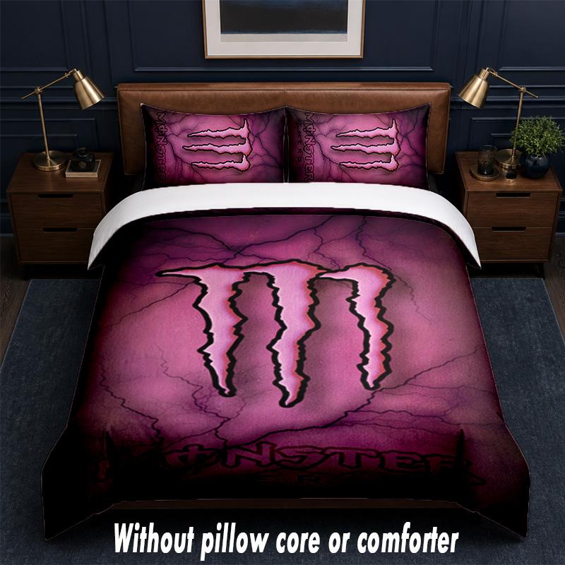 Set Biancheria da Letto Design Monster Energy 1 Copripiumino + 2 Federe Morbido Traspirante Biancheria da Letto per la Casa