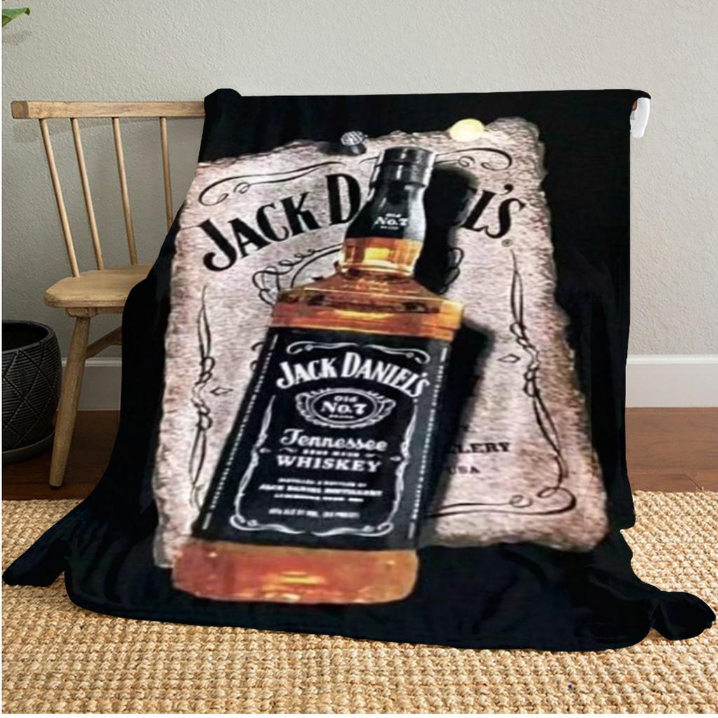 Jack Daniel's Sparkle Pluszowy Koc Miękki Wygodny Koc na Wszystkie Pory Roku Koc na Sofę Biuro Drzemki Koc Podróżny Zewnętrzny Idealny Prezent