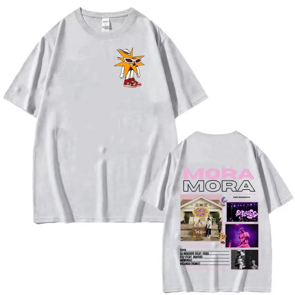 Singer MORA MICRODOSIS Tour 2025 Album Merch T Shirts Men Women Fashion Pop Music T-Shirt Vintage Oversized Short Sleeve T-Shirt