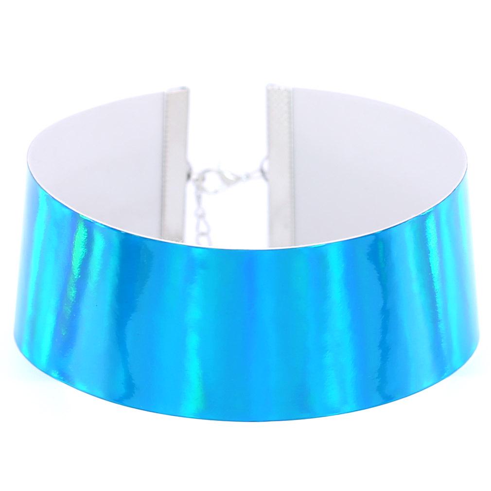 Wide Laser Glow Choker, Street Party Statement Neckband Clavicle Accessory