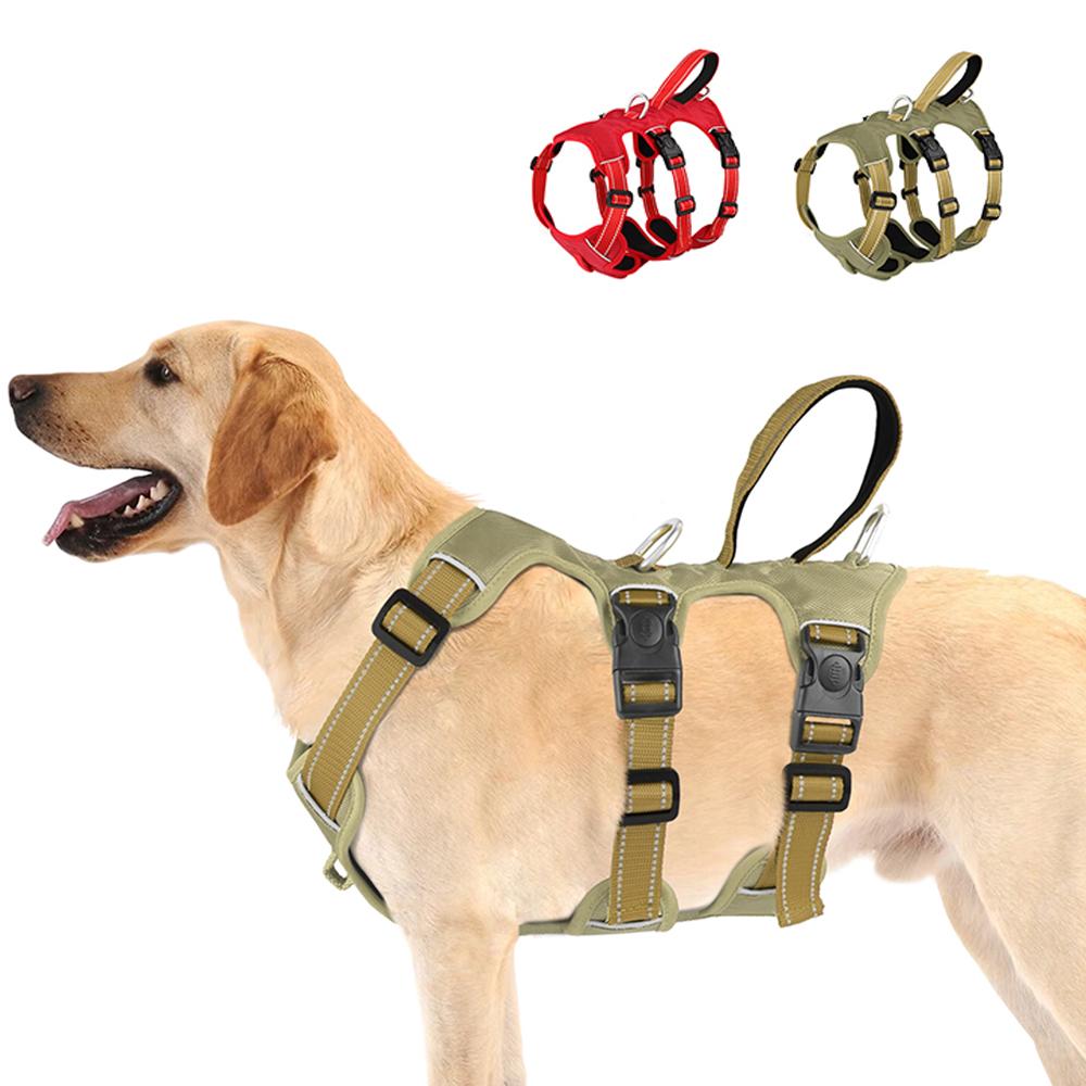 

Reflective Dog Harness Vest Mesh Nylon Pet Vest No Pull Adjustable Harness for Small Medium Large Dogs With Handle Pitbull Pug S червоний