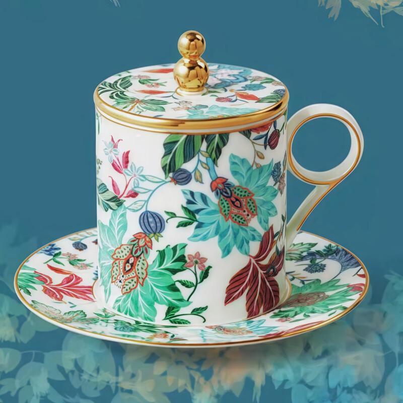 

Yongfengyuan Happiness Garden Three-Piece Ceramic Lidded Cup Set