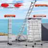 Galvanized Folding A-Frame Ladder: Double-Sided, Multifunctional, Thickened for Outdoor or Household Use