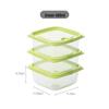 CHAHUA Food Grade Green Microwavable Storage Containers - 3 Pack