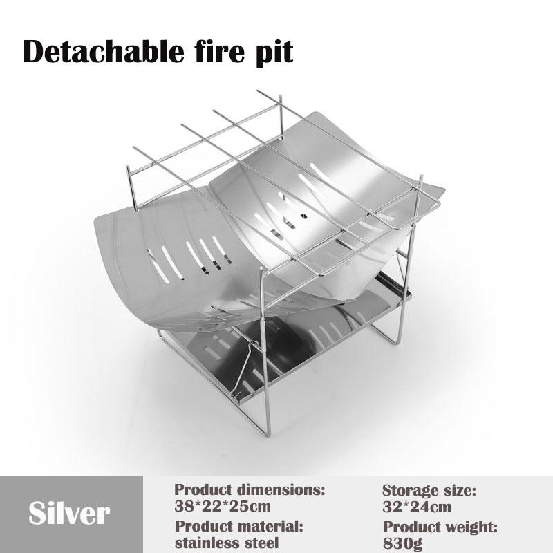 

Portable Stainless Steel Wood Burning Stove Foldable Campfire Fire Pit BBQ Grill for Camping Stove, Outdoor Cooking, BBQ Grill