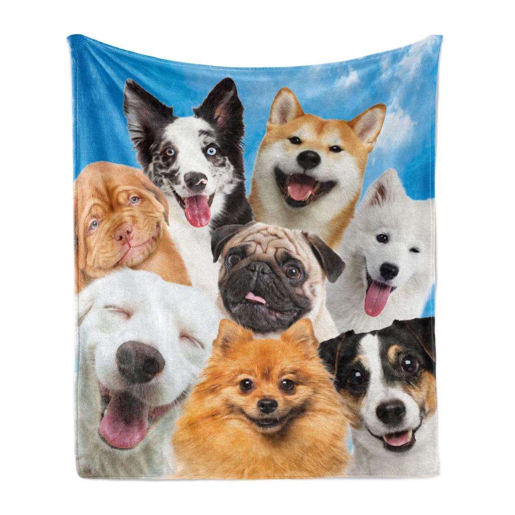 Cobertor de flanela com estampa de cachorrinho, cobertor para ar condicionado, cobertor para sofá
