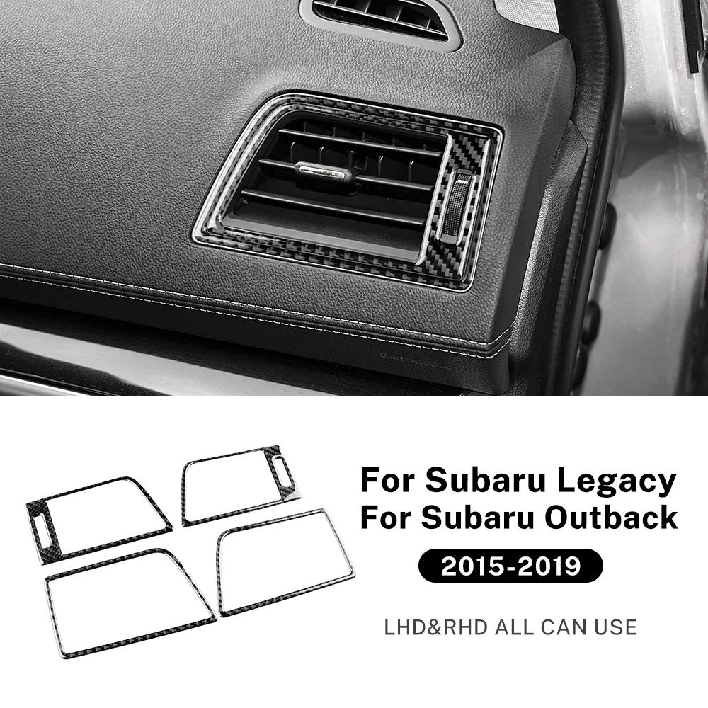 LHD RHD Car trument Air Outlet Real Soft Carbon Fiber Sticker for Subaru Legacy Outback 2015 2016 2017 2018 Accessories