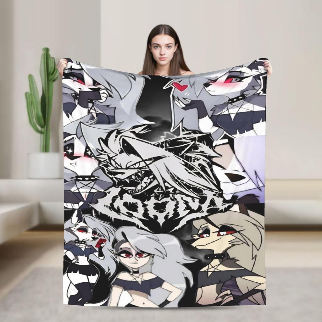 Super Soft Blanket Kids Camping Helluva Boss Loona (1) Throw Blanket  Flannel Bedspread For Living Room Fluffy Sofa Bed Cover