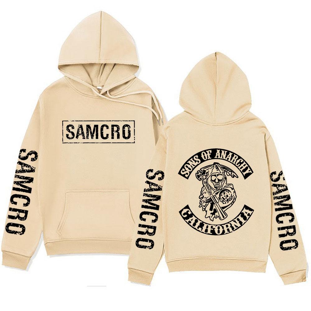 Sons of Anarchy SAMCRO Grafik Hoodie Harajuku Langarm Streetwear Herren Damen Mode Rock Punk Übergroße Hoodies Sweatshirt