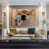 Abstract Animal Dog Spoof Pistol Funny Prints Poster Canvas Painting Modern Wall Art Pictures For Living Room Bedroom Home Decor