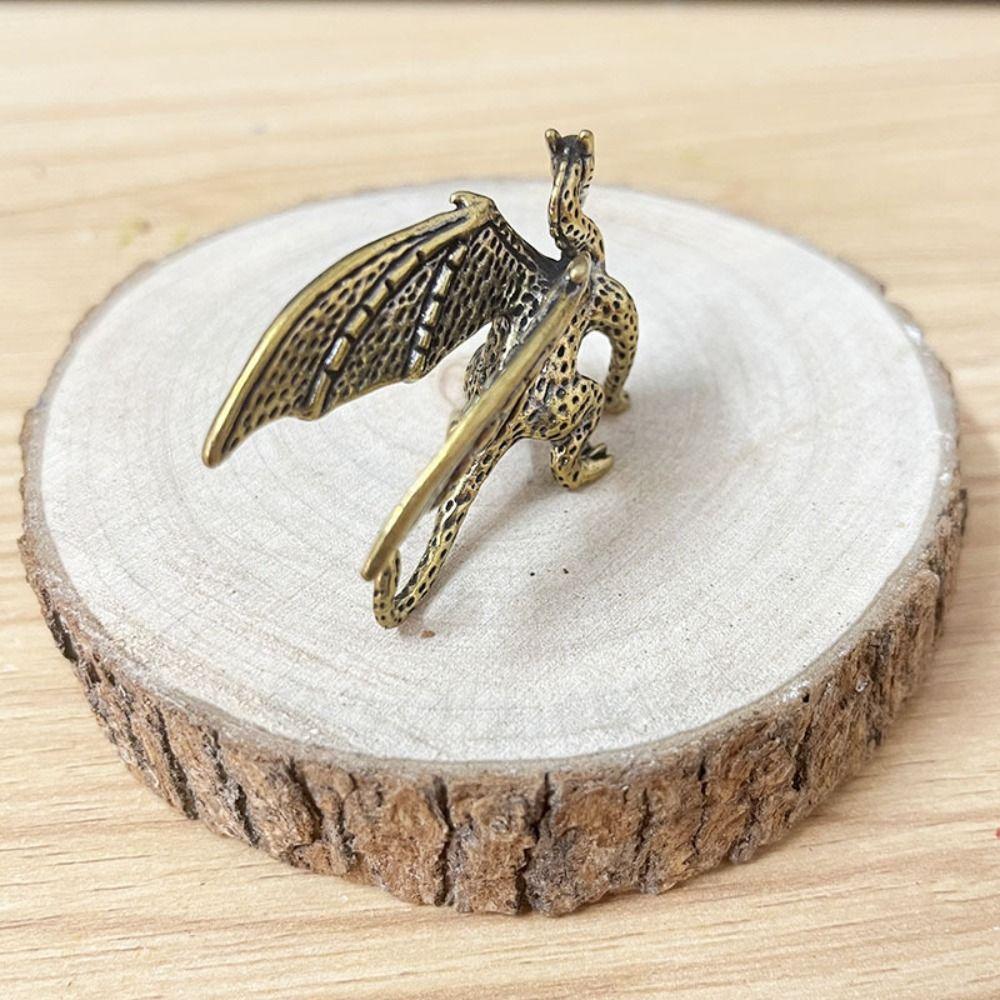 Solid Brass Pterosaur Statue Small Dragon Figurines  Home Desk Decorations