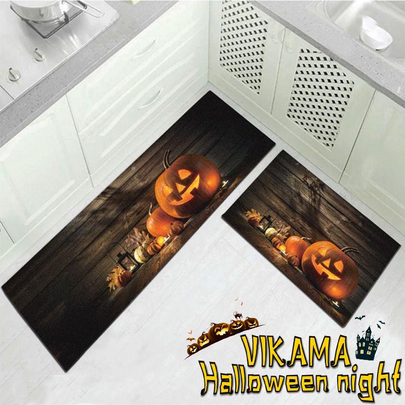 

1pc/2pc Halloween Decorative Rug Kitchen Diatomite Earth Strongly Absorbent Dirt Resistant Non-Slip Washable Floor Carpet 40x60cm