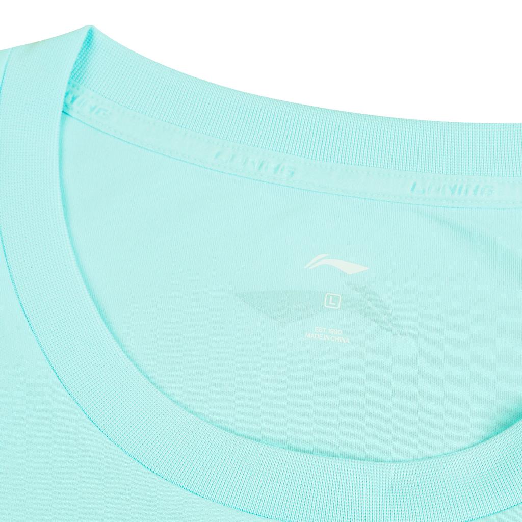 Li Ning Table Tennis Series Simple Fashion Quick-Dry Breathable Short Sleeve T-Shirt Outdoor Sports Top Unisex tops Island-Blue AHSW069-2