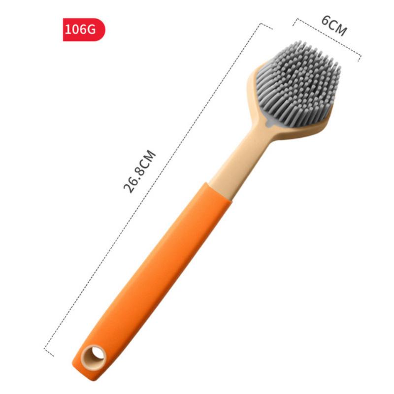 1 x Silikonbürste, Küchenbürste zum Reinigen, Mehrzweck-Schrubbbürste mit Griff, Reinigungsbürste für Geschirr, Spüle, Töpfe, Pfannen, Haushaltswerkzeug