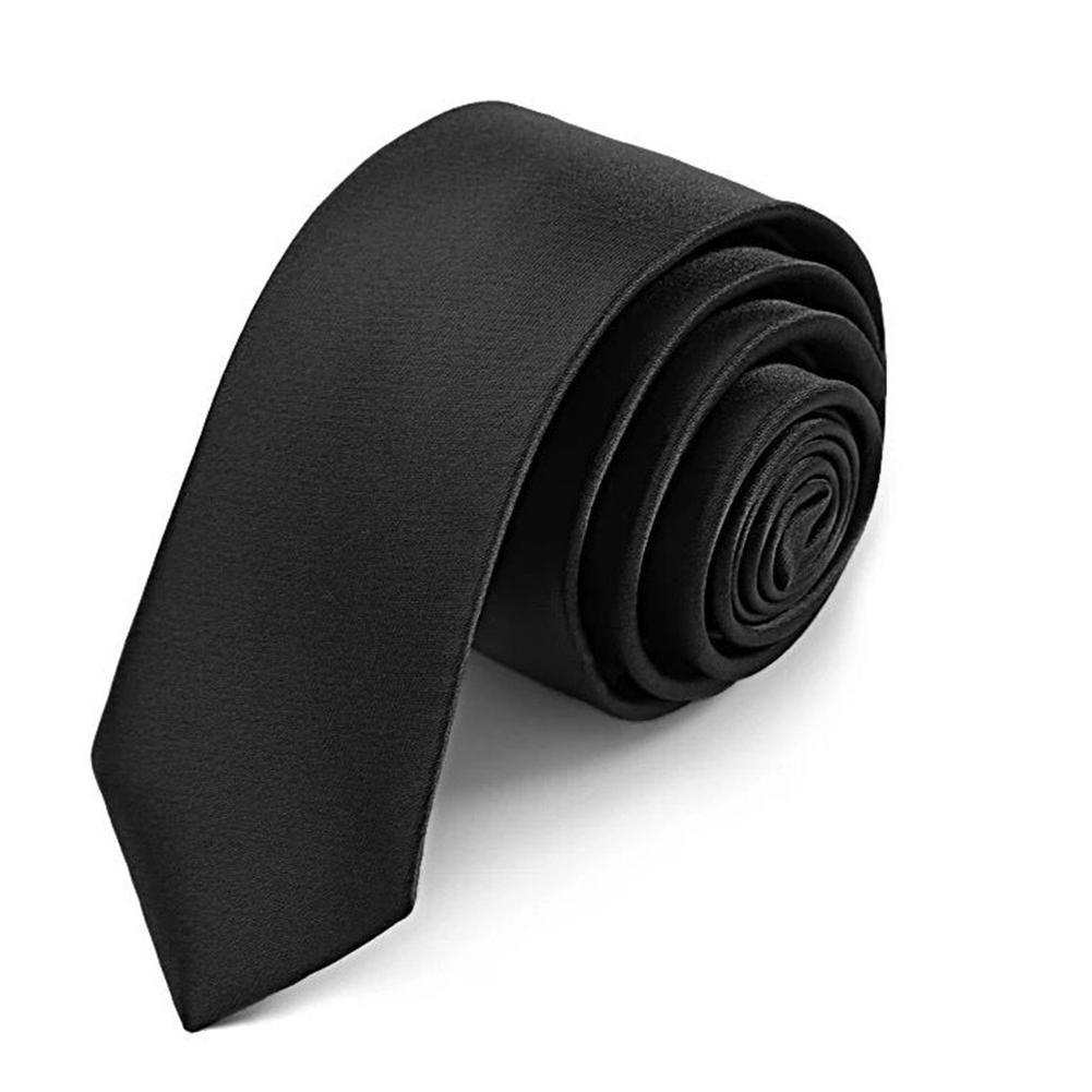 Black Colors Skinny 5CM Men's Necktie Polyester Ties For Man Striped Dots Solid Jacquard Cravat Business Party Corbatas