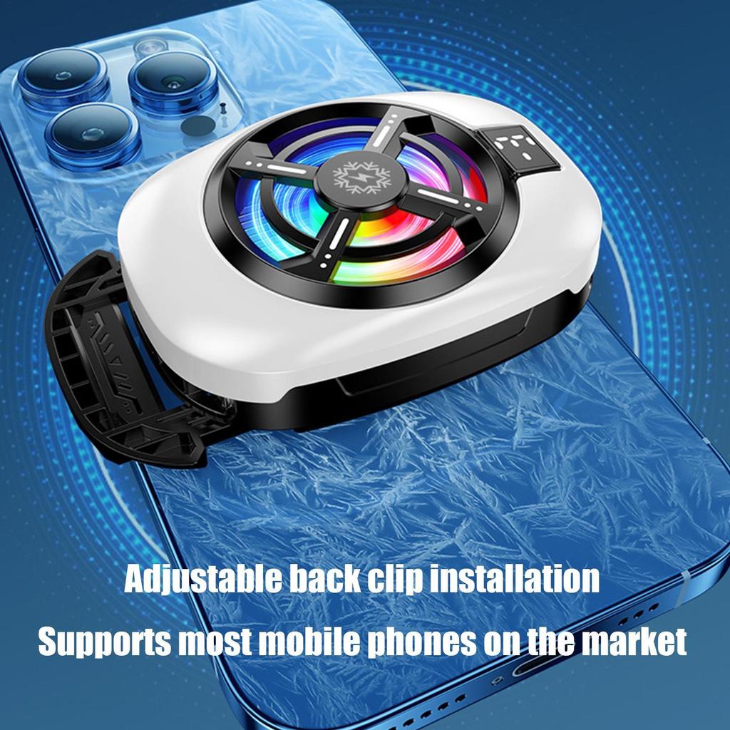 Phone Semiconductor Cooling Fan 3 Gear Adjustable Game Cooler Silent Radiator for IPhone for Xiaomi for Huawei Live Streaming