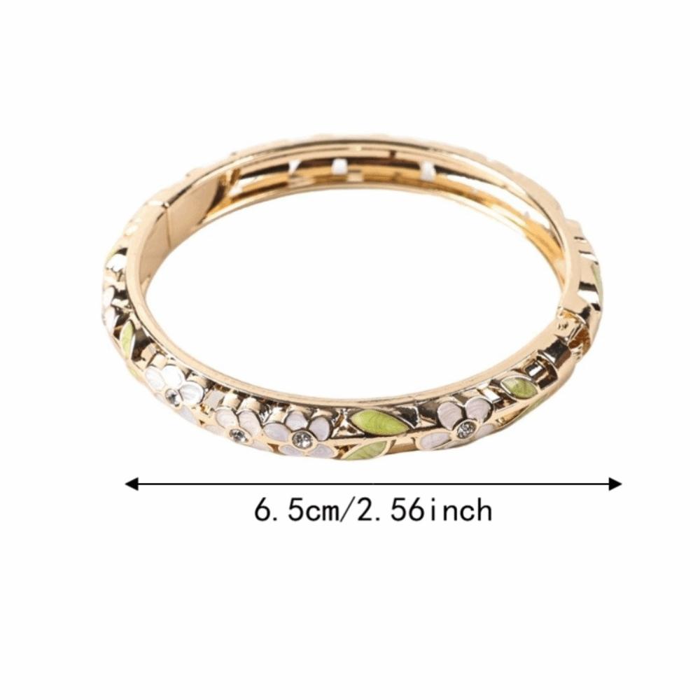 Enamel Flower Bangle Colorful Women's Hand Bracelet Handicraft Vintage Cloisonne Bangle  Girls