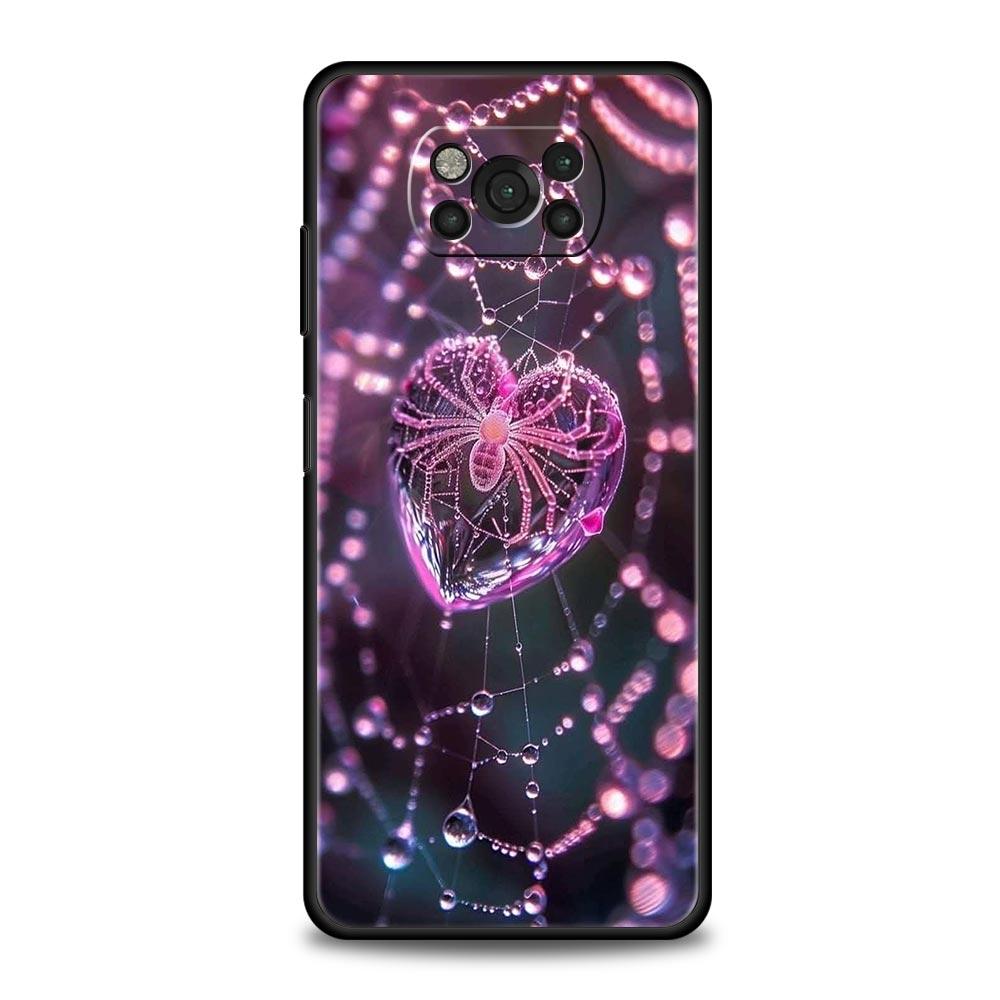 Spider Web Phone Case Cover for Xiaomi Poco F7 Ultra F6 F5 F4 F3 X6 X5 X4 X3 NFC C51 C55 M4 GT 5G Soft TPU Shell Fundas Capas