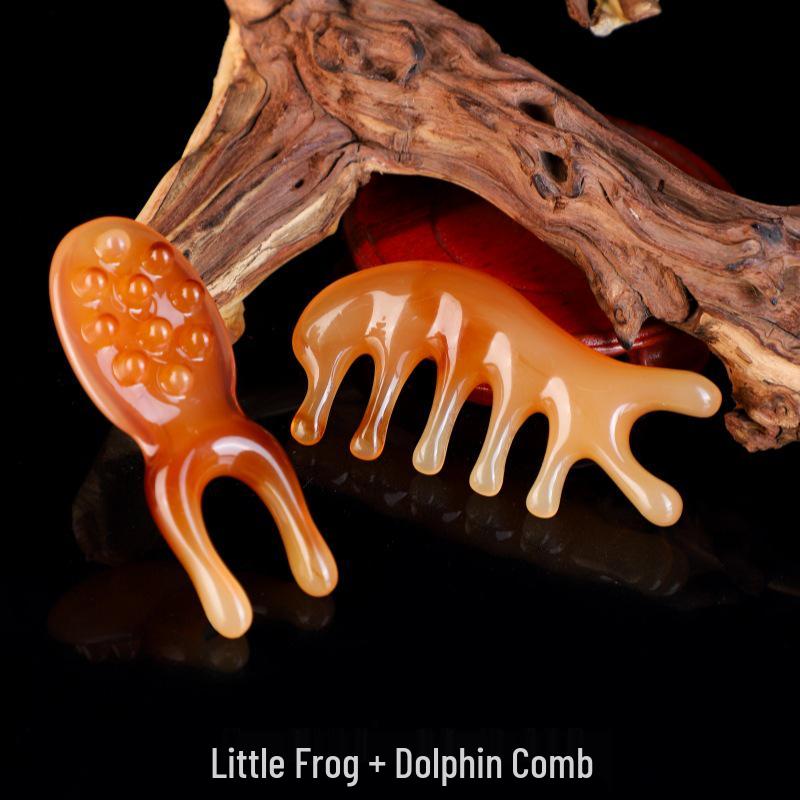 Resin Ox Horn Massage Board for Facial Acupoints and Meridian Scraping