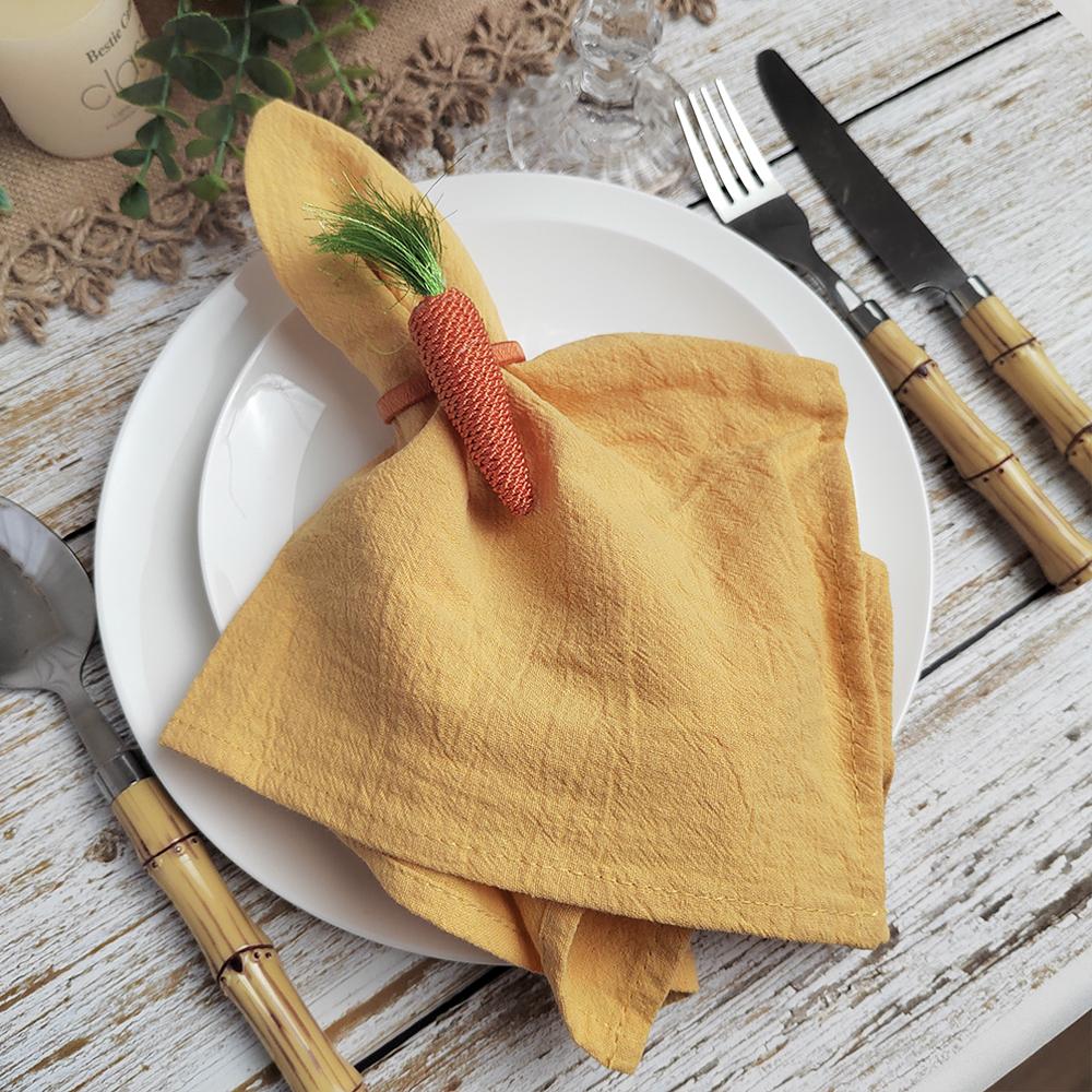 Tischdecken-Servietten mit gesäumten Kanten Stoffservietten 100% Rohbaumwolle Falten nach dem Waschen Großartig für Küche Hochzeit Deko