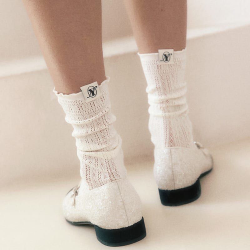 Your Name Here Net Lace Socks (2COL) Y3A015