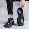 Fashion Fashion Leather Men Slippers High Quality Black Mens Slip-on Lazy Youth Comfy Walking Sandals Slides Half Drag Loafers