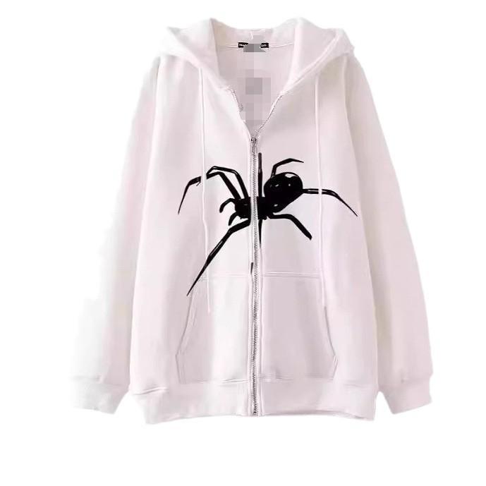 European Size Men's and Women's Printed Zipper Sweater Spider Hoodie Sweater Hoodie