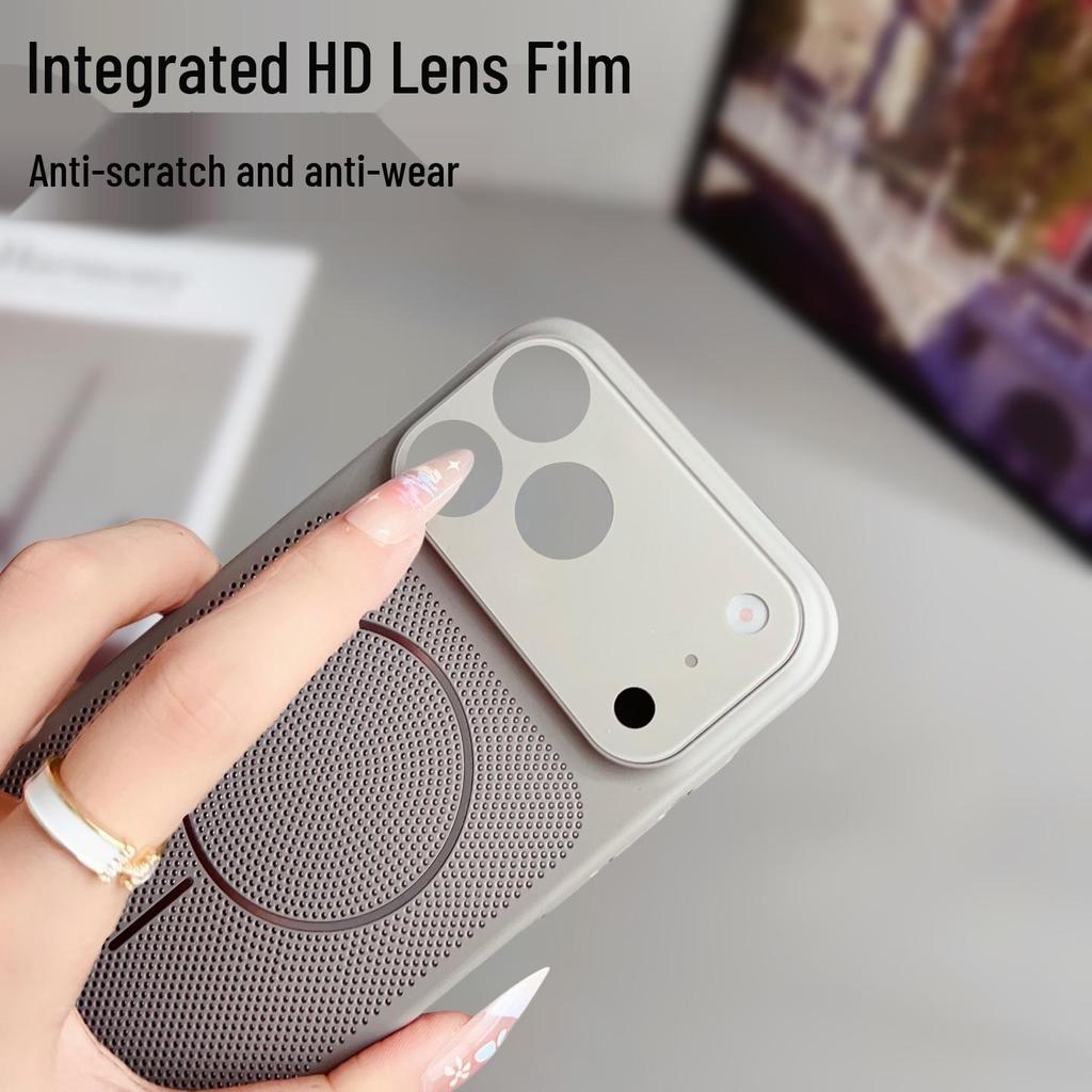 Compatible with iPhone 17 Pro Max Summer Heat Dissipation Magnetic Case and iPhone 16 with Button Lanyard Hole.
