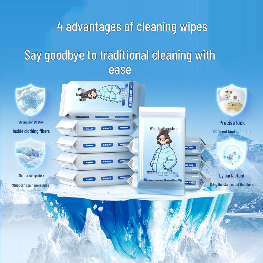 Upgraded 3D Frosted Down Jacket Cleaning Wipes - Quickly Clean Stains, No-Wash Needed