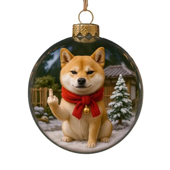 Funny Dog Christmas Ornament Cute Mischievous Dog Decor with Playful Expressions Festive Gag Gift for Pet Lovers