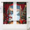 2 Pieces, Christmas Snowman Christmas Tree Curtains - Semi Blackout - Suitable for Living Room, Bedroom, Kitchen, Home Decoratio