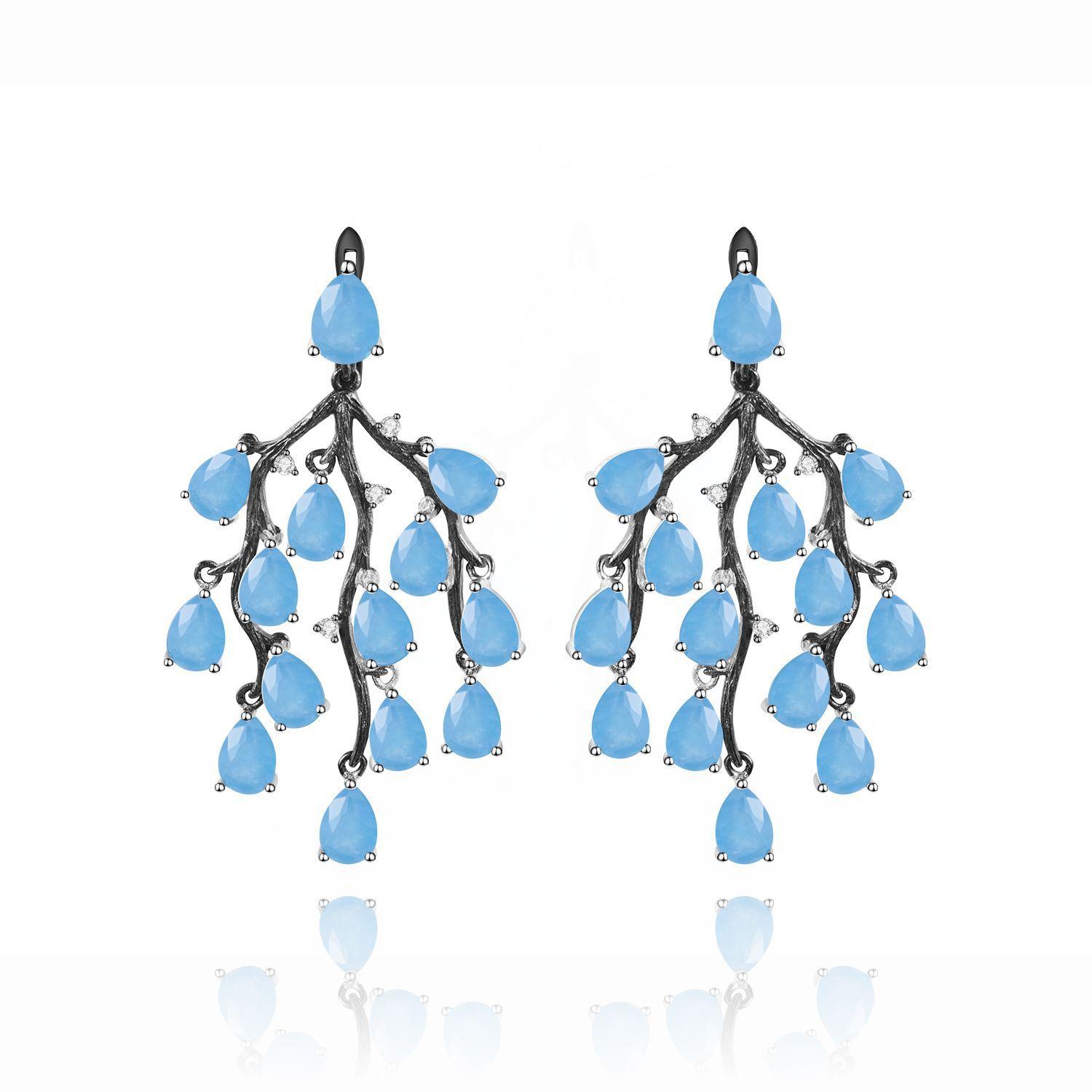 

Оригинальные дизайнерские высококачественные серьги с зеленым агатом, дизайн плакучей ивы с натуральным ветром, серебряные серьги S925 с сокровищами натурального цвета, серьги