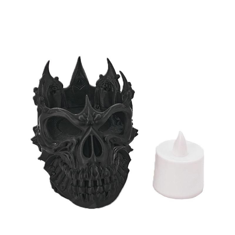 

Креативная подставка для чайной лампы в виде головы черепа, форма для ароматерапевтической свечи, подвеска, настольное украшение, элемент для создания праздничной атмосферы светло-серый