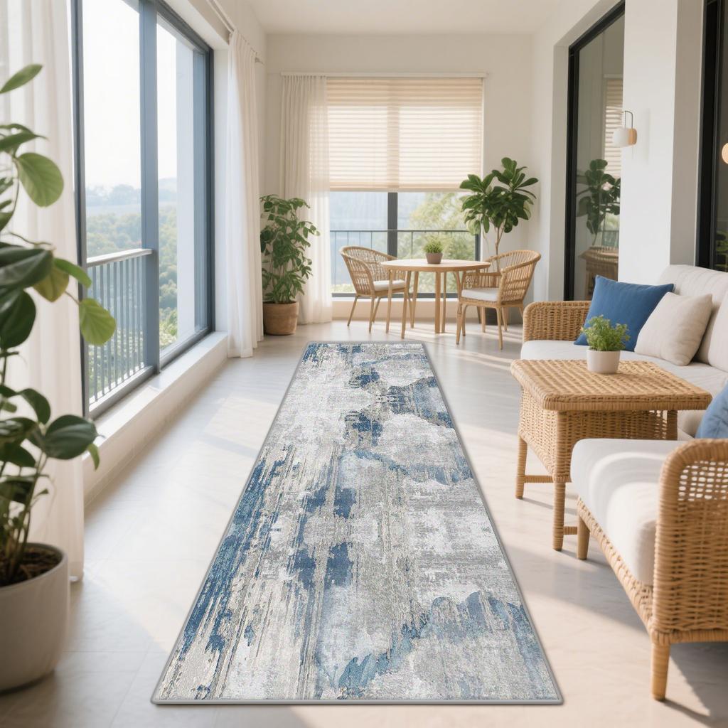 Nordic Abstract Easy Clean Balcony Aisle Carpet Decoration Home Antiskid Long Corridor Runner Rug Living Room Lint-free Foot Mat