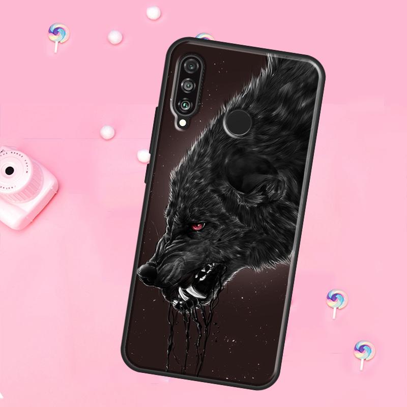 wolf art black For Huawei Nova 12i 7i 8i 11i 12s Y73 Y70 Y90 Y60 Y72 Y61 Y91 9 10 SE P30 Pro P40 Lite Case