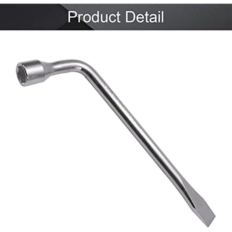 Car Spare Tire Lug Wrench - L Type Hexagonal Head 17/19/21mm Slotted End Socket Repair Tool, Standard Tire Wrench