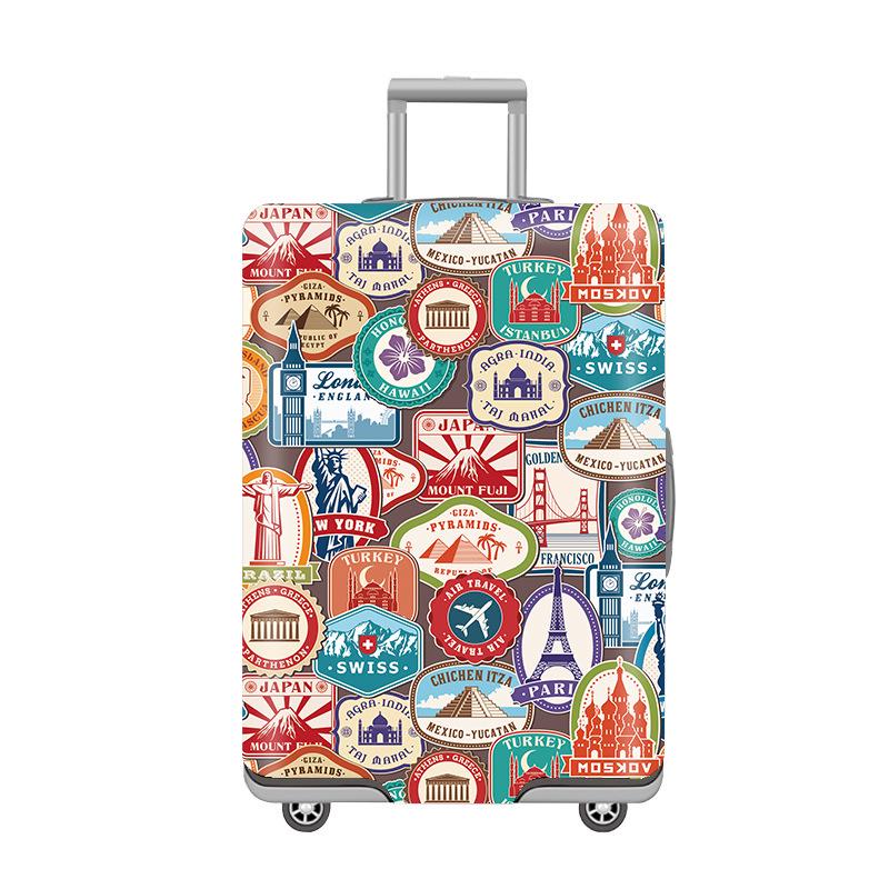 Thickened Elastic Printed Luggage Protector & Dust Cover